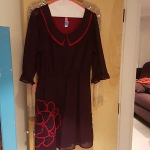 Modcloth dress, deep purple with pink accents